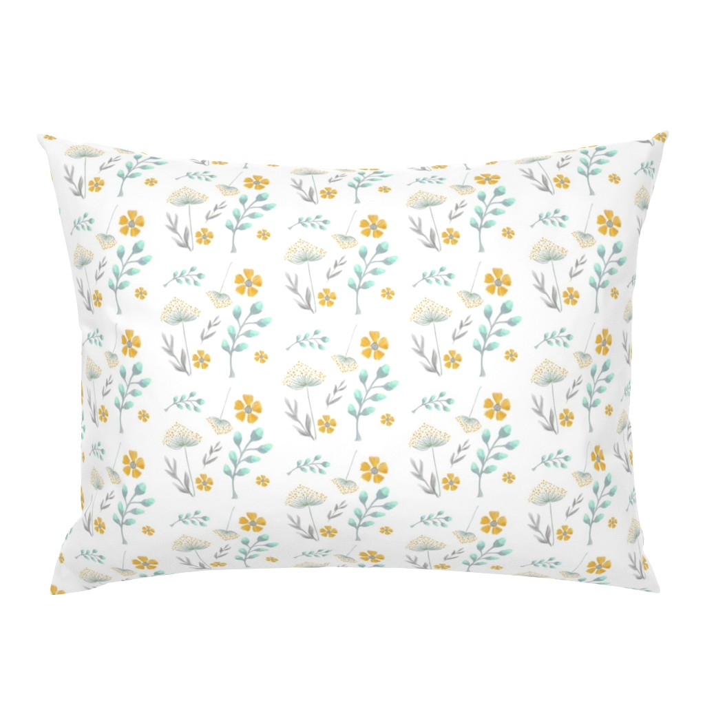 Isla’s Garden / Mint Mustard Gray Floral