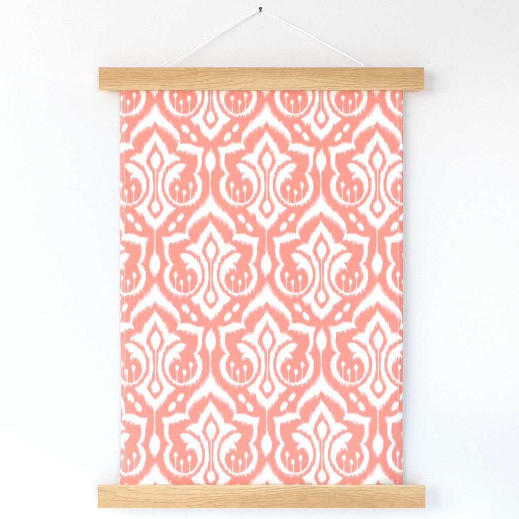 Ikat Damask - Peach Sorbet