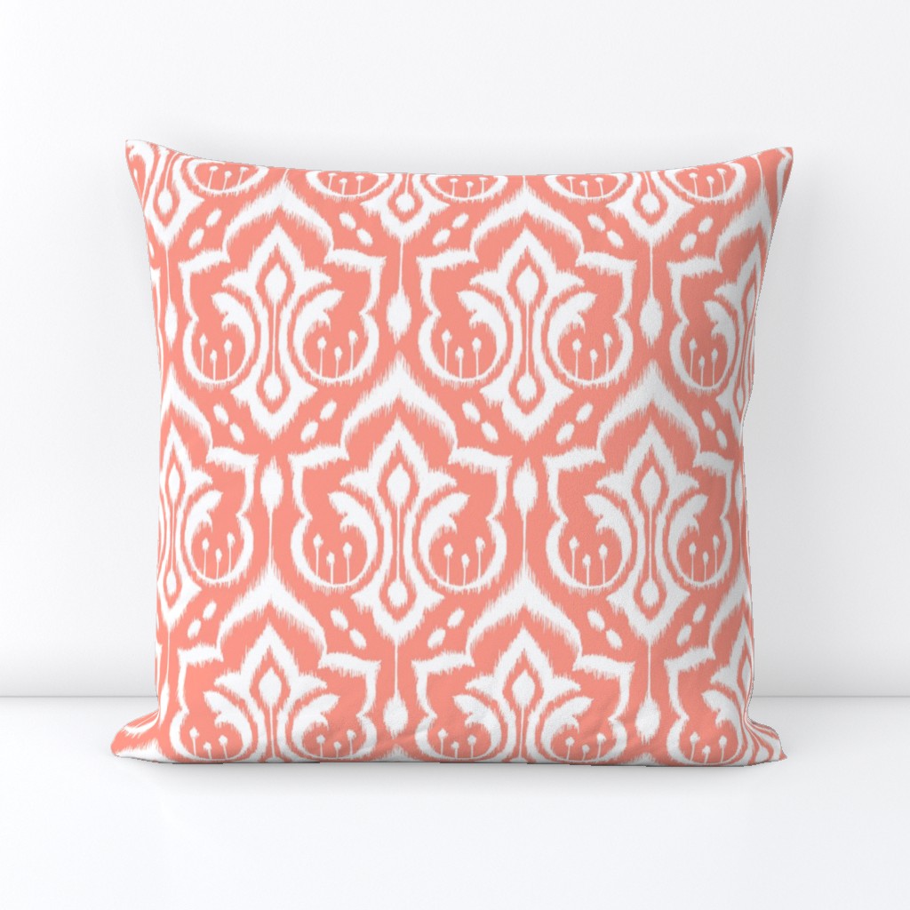 Ikat Damask - Peach Sorbet