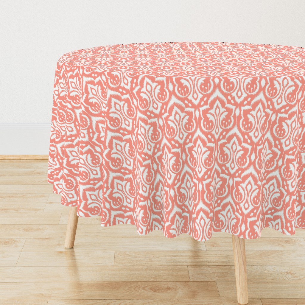 Ikat Damask - Peach Sorbet