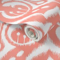 Ikat Damask - Peach Sorbet