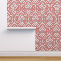 Ikat Damask - Peach Sorbet