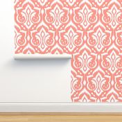 Ikat Damask - Peach Sorbet