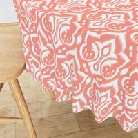 Ikat Damask - Peach Sorbet