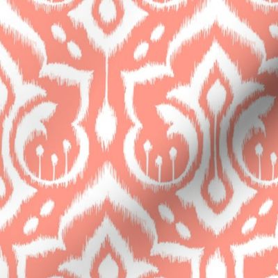 Ikat Damask - Peach Sorbet