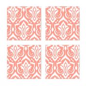 Ikat Damask - Peach Sorbet