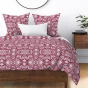 Houndstooth Tapestry in maroon