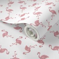 Zig Zag Flamingos on white