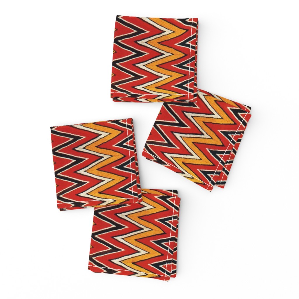 Southwest Zig Zag  - Design 7167624 - Small Scale - Red Orange Ivory Black