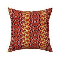 Southwest Zig Zag  - Design 7167624 - Small Scale - Red Orange Ivory Black