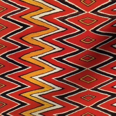 Southwest Zig Zag  - Design 7167624 - Small Scale - Red Orange Ivory Black