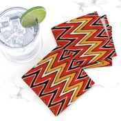 Southwest Zig Zag  - Design 7167624 - Small Scale - Red Orange Ivory Black