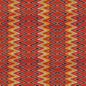 Southwest Zig Zag  - Design 7167624 - Small Scale - Red Orange Ivory Black