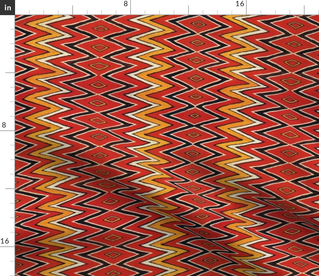 Southwest Zig Zag  - Design 7167624 - Small Scale - Red Orange Ivory Black