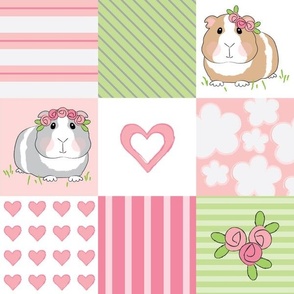 pink guinea-pigs-wholecloth 4 inch blocks