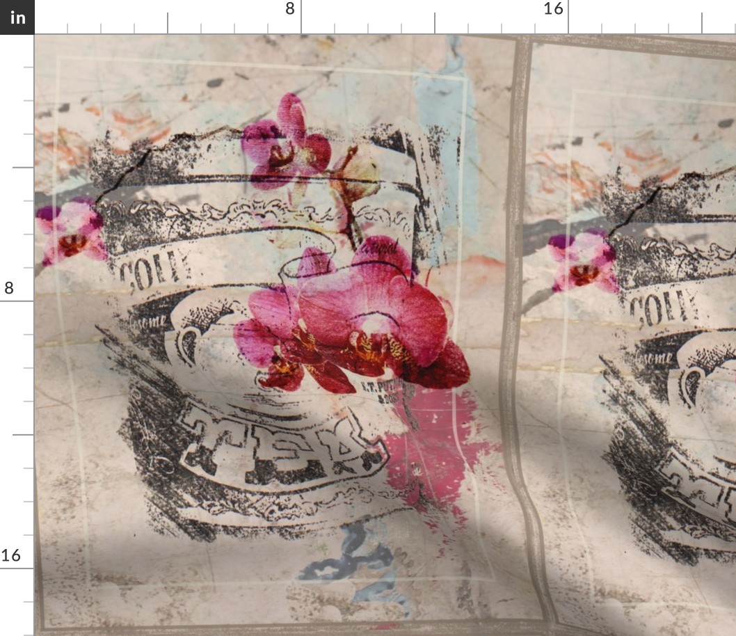 Orchid tea towel