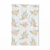 Vintage Peach Floral with Leaves