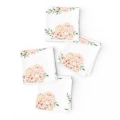 Vintage Peach Floral with Leaves