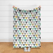 large triangles grey green gold