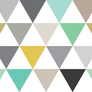 large triangles grey green gold