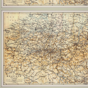 Belgium map, antique, FQ