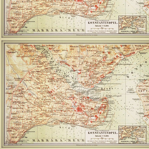 Istanbul map, antique, FQ