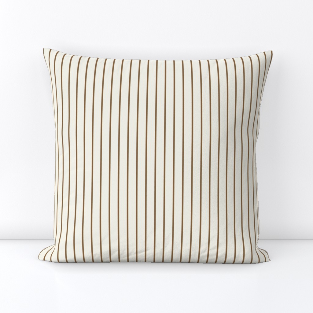 light brown stripe on ivory brown ticking