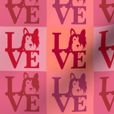 Sheltie Collie Dog Love Pink Red