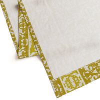 24" LARGE Gold/Ivory Faux Woven Ikat