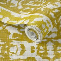 24" LARGE Gold/Ivory Faux Woven Ikat