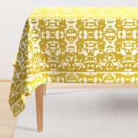 24" LARGE Gold/Ivory Faux Woven Ikat