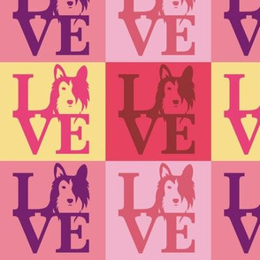 Sheltie Dog Love Sweet Pinks