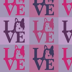 Sheltie Collie Dog Love Pink Violet