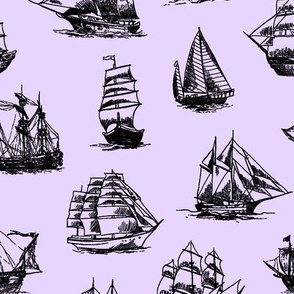 Sailing Ships on Lavender // Large
