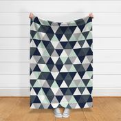 navy slate mint triangle wholecloth