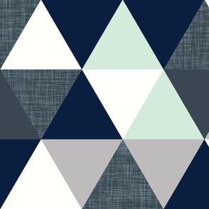navy slate mint triangle wholecloth