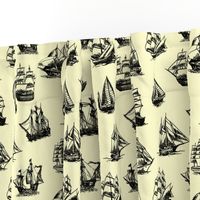 Sailing Ships on Yellow // Large