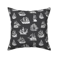 Sailing Ships on Charcoal // Large