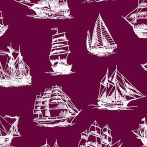 Sailing Ships on Tyrian Purple // Large