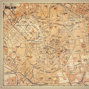 Milan map, Italy, FQ