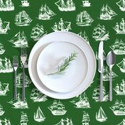 Sailing Ships on Green // Large