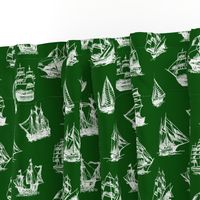 Sailing Ships on Green // Large