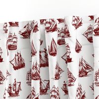 Burgundy Sailing Ships // Large