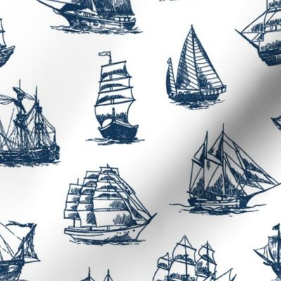 Navy Sailing Ships // Large