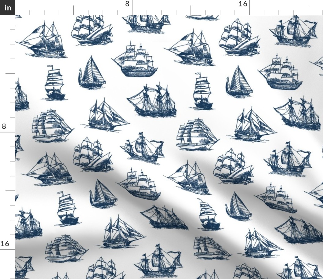 Navy Sailing Ships // Large