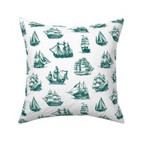 Teal Sailing Ships // Large