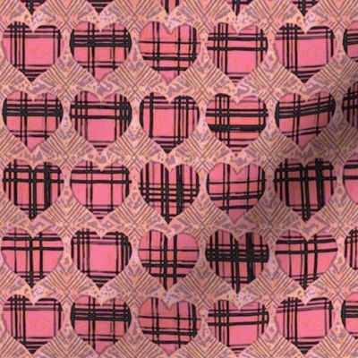 Plaid Hearts, Pink and Black