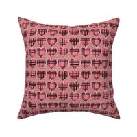 Plaid Hearts, Pink and Black