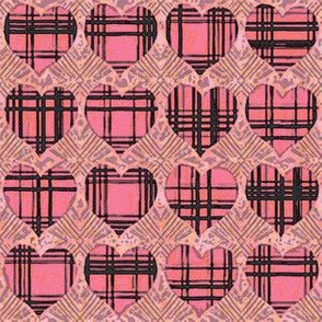 Plaid Hearts, Pink and Black