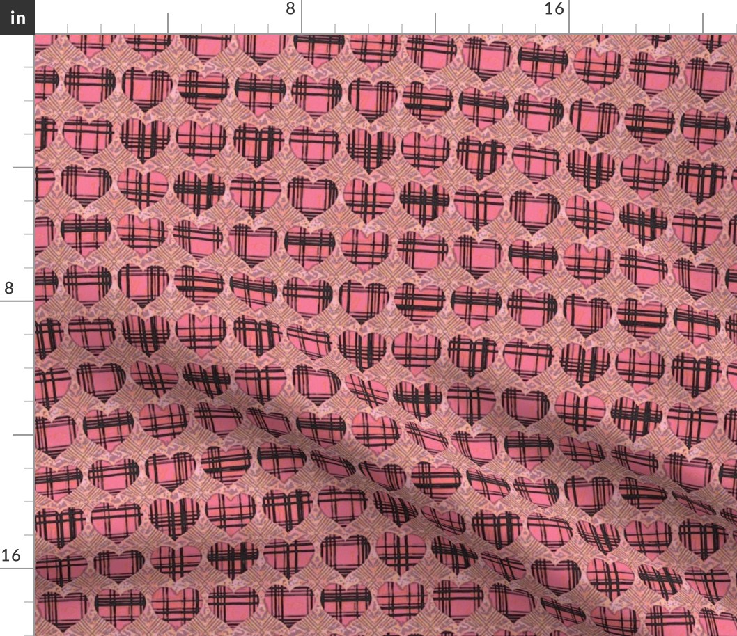 Plaid Hearts, Pink and Black